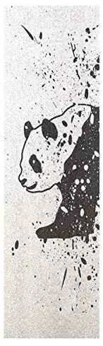 Mnsruu Schwarzer Weißer Süßer Panda Skateboard Griffband Sandpapier Griptape Rutschfestes Blasenfrei Blatt 1 Stück Longboard Aufkleber Scooter 22,9 x 83,8 cm