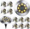 BrizLabs 12 Piezas Luces Solares Exterior Jardin, 8 LED Luces de Tierra Solares Lampara Solares Impermeable Blanco Cálido Luz Solar Suelo Decoración para Paisaje Calzada Camino Césped Escalón