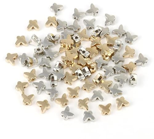 100 teile/los 6x3mm innen loch stern gold silber farbe lose distanzscheibe acryl perlen diy schmucksachen machen entdeckungen charme perlen-6x3mm schmetterlingsmischung, 300 stücke