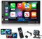 Double Din Car Stereo with Wired Apple Carplay & Android Auto, 7 inch Touch Screen 2 Din Radio, Mirror Link/1080P/Bluetooth/SWC/FM Radio/USB + Backup Camera