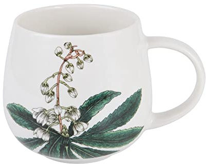 Maxwell & Williams DX1303 - Taza de café redonda (400 ml, porcelana, diseño de laurel)