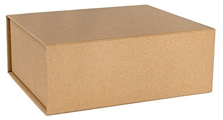 Ideen mit Herz Faltbox mit Magnetverschluss | Geschenkbox | Geschenkkarton | 21 x 17,3 x 8,2 cm | ideale Geschenkverpackung für Hochzeit, Weihnachten, Geburtstag und mehr (Kraftpapier)