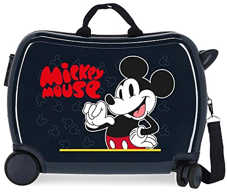 Disney Mickey Mouse Fashion Kinderkoffer, Blau, 50 x 39 x 20 cm, starre ABS-Kombinationsverschluss, 34 l, 1,8 kg, 4 Räder, Handgepäck, blau, kinderkoffer