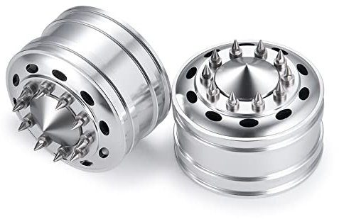 2pcs Metal Front Wheel Rims Bearing Hubs for Tamiya 1/14 Trailer Tractor Truck Climbing RC Upgrade Parts