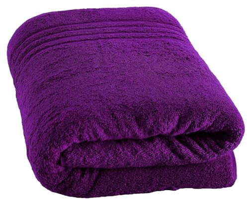 EDB Telo da bagno grande, 100 x 200 cm, 600 g/m², super morbido, viola, 100% cotone egiziano, XL, asciugamano da bagno ad asciugatura rapida, altamente assorbente