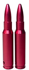 Professor Optiken 2er Set - Pufferpatronen für Büchsen, Kaliber .308 / .308 Winchester - Pufferpatrone Alu/Aluminium (2 Stück), rot eloxiert, 7,62 x 51 mm