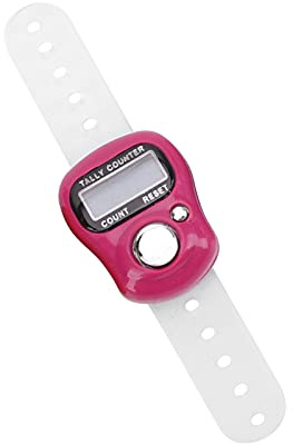 SPYMINNPOO Lap Counter Timer, Electric Finger Counter with Resettable 5 Digit LCD Hand Tally Counter for Praying Walking Swimming Biking (Pink)