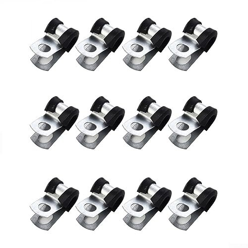 Lot de 12 clips de tuyau de frein doublés en caoutchouc de qualité supérieure, 4,7 mm, pour tuyau automobile, idéal pour une utilisation électrique automobile