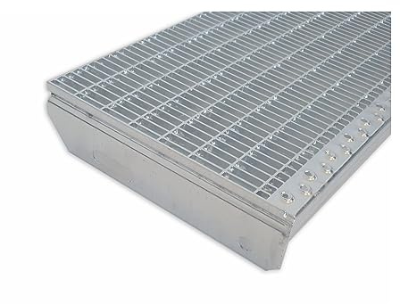 Gitterroststufe Treppenstufe | Maße: 1000x305 mm 30/10 mm | S235JR (St37-2), im Vollbad feuerverzinkt