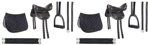 HKM Shettysattel-Set -Beginner-, schwarz (Packung mit 2)