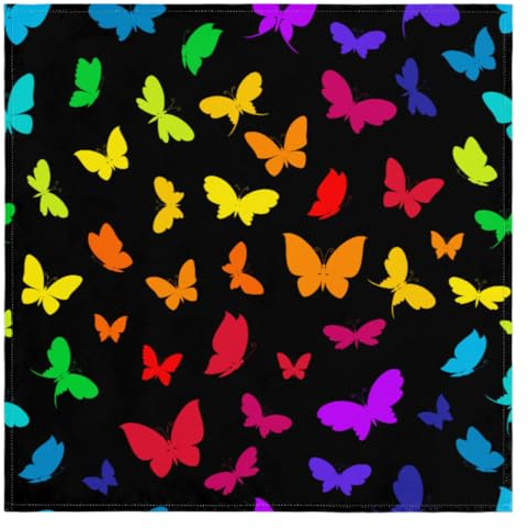 Personalisierte Stoffservietten, Motiv: Schmetterlinge, 50,8 x 50,8 cm, waschbar, Polyester, Dinnerservietten, langlebig, quadratisch, Stoffservietten für Zuhause, Küche, Esszimmer, Hochzeit, Party,