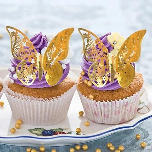 10 Eid Cupcake Toppers, Gold Reflective Card Eid Mubarak Cupcake Toppers, Eid Cup Cards, Eid Cake Toppers, Eid Gift Tags, Eid Cake Charms.