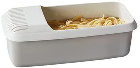 Pasta-Kocher, 1/2-teilig, Mikrowellen-Makkaroni-Kocher, Spaghetti-Dampfgarer, große Kapazität, Nudel-Kochboot, leicht, schneller Fusilli-Fettuccine-Dampfgarer für Küche, Zuhause, Weiß