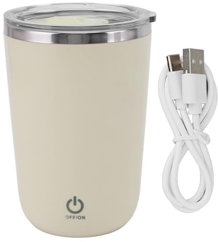 Shaker Bottle Tazza Per Miscelatore Elettrico da 11,8 Once Frullatore Autoagitante in Acciaio Inossidabile Tazza da Caffè Ricaricabile Tramite USB Per Sport, Allenamenti, Ufficio(Giallo chiaro)