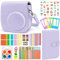 Eurhomewit Paquete De Accesorios para Instax Mini 12 Cámara Instantánea Incluye: Funda Camara/Album/Marcos/Filtro/Adhesivo de Dibujos Animados/Adhesivo de Bordes Y Esquinas - Lilax Purple