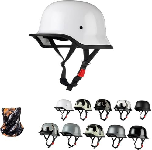 GKCEGHKS Mezzo Casco da Motociclista Vintage Caschi retrò Casco Scodella Casco A Scodella Scooter Motorino Cromwell Caschi Casco Faccia Aperta retrò Aperto Caschi da Moto ECE Omologato