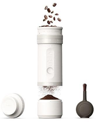 OutIn Fino Portable Electric Coffee Grinder,Adjustable Coffee Bean Grinder with 28 Precise Grind Setting,One-Button Burr Coffee Grinder with Fast‑Charge Battery, Auto‑Stop & Clog‑Protection
