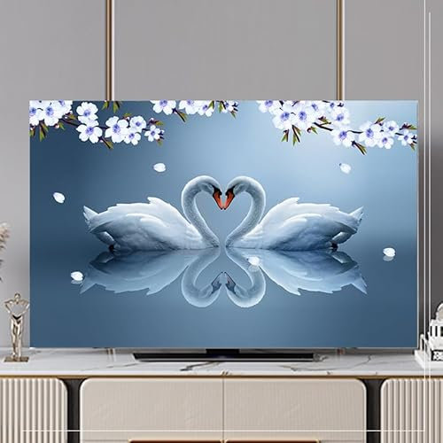 JANEMUA TV Protector Cover,Flower Pattern TV Computer Screen Protector,TV Decorative Cover,The TV Cover Is Universal for Desktop/Curved Surfaces.-6||80inch