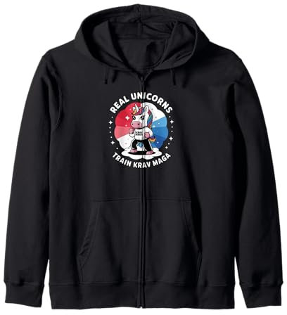 Echte Einhörner trainieren Krav Maga Kapuzenjacke