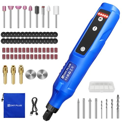 Rotary Tool 80Pc Accessory Set, Cordless Rotary Tool 5 Variable Speed 3000-18000RPM, Ideal for DIY Projects, Woodwork, Hobby Craft & Rotary Multi Tool Compatible with Storage Bag Included