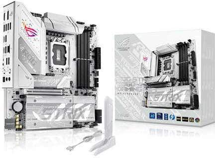 ASUS ROG Strix B860-G Gaming WiFi, Placa Base mATX, preparada para PC con IA Avanzada, 14+1+2+1 etapas de Potencia, Ranuras DDR5, PCIe 5.0, Cuatro Ranuras M.2, WiFi 7, AI Networking II, Aura Sync RGB