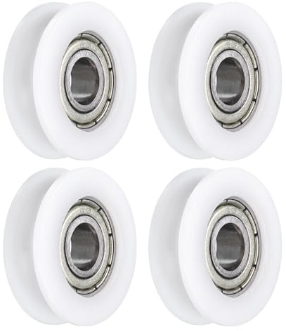 QUARKZMAN 4st U696ZZ POM U-hals kullager remskiva 6 x 22 x 7 mm U Hals Roller Hjul (GCr15) kromstållager, vit