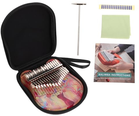 TOYANDONA 1satz Kalimba Aus Acryl Tragbares Daumenpiano Mit Ergonomischem Design Für Anfänger Und Musikliebhaber Inklusive Schöner Katzenmuster Und Schützendem Beutel