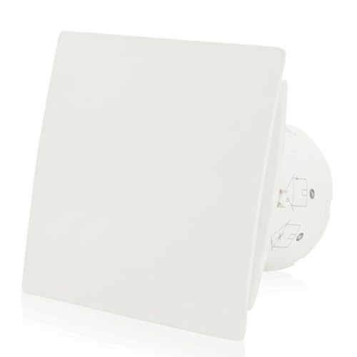 Intratec PUROVENT PRO Badlüfter mit Feuchtigkeitssensor – IPX4 Lüfter 100mm 98m³/h 37dB 230V Bad Badezimmer für einfache Wand- & Deckenmonatge – 160 x 98 x 98mm