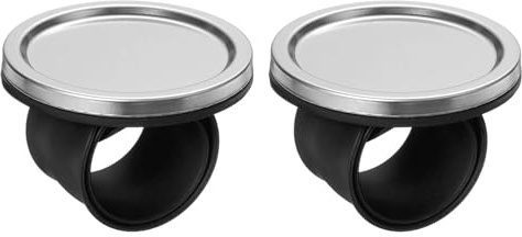 sourcing map 2pcs Magnetic Pin Holder Wristband Circle Wrist Sewing Pincushion Silicone Strap Bracelet for Sewing Quilting, Black