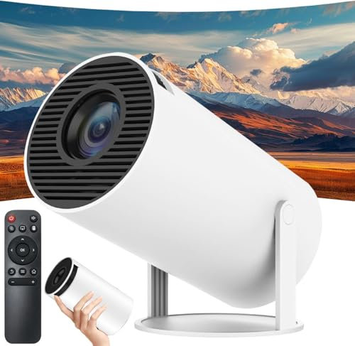 Mini-Projektor mit Bluetooth, 4K Support 130 Bildschirm Film Projektor mit Autofokus & Keystone, 5G+2.4G WiFi 6 Verbindung, 180° Drehbare Sicht für Home Kino, Laptop, Smartphone