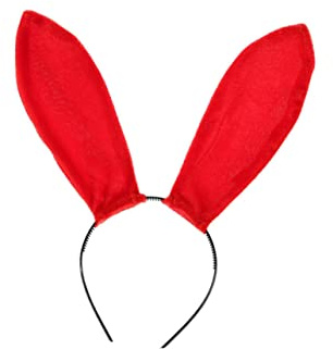 CLISPEED Samt Haarreif Mit Hasenohren Leichtes Party Kopfschmuck Für Cosplay Und Performance Rotes Kaninchenohren Stirnband Für Frauen Und Mädchen