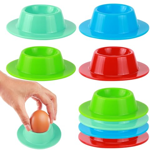 HO-SFSM 8 Stück Weicher Eierbecher | Eierbecher Lustig, Eierbecher Stapelbar mit Ablage, für Küche und Camping