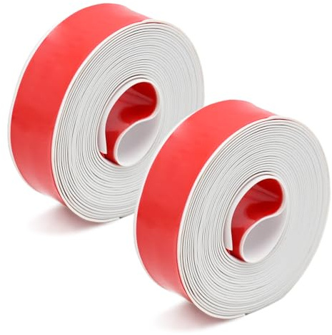 6.4m Joint Salle De Bain Joint PVC Salle De Bain Blanc, 2 Rouleaux Plinthe Souple Autoadhésive 3,2 M X 2,2 Cm, Joints Pare Baignoire Bande Autoadhésive Anti-Moisissure Pour Cuisine/Salle De Bain