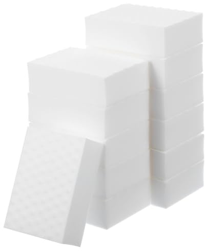 Gatuida Lot de 12 Éponges Blanches Vaisselle Nettoyage Multi-Usage à Absorption d'eau Élevée, Maison Fenêtres