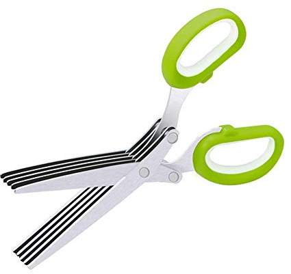 TARSHYRY Forbici per Erbe da a 5 Lame, Tritatutto e Tritacarne Multiuso, Tagliaverdure e Foglie con Coperchio e Spazzola per la Pulizia (Come mostrato)