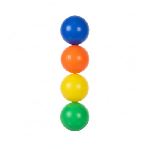 BRILY Lot de 4 balles de plage pour raquettes, multicolores (bleu, orange, jaune, vert) 4 cm