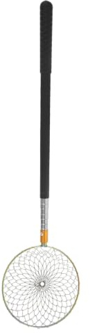 Alipis Ramasse-œufs Rangement Compact en Acier Inoxydable et Plastique Noir Télescopique Filet Rond Large Réduit la Casse des Coquilles pour Ferme et Grands Élevages