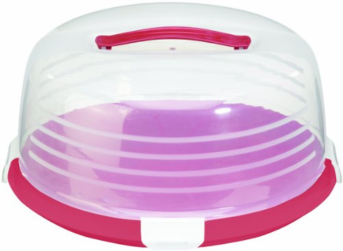 Curver Kuchenbox, rund, transparent/rot, Groß