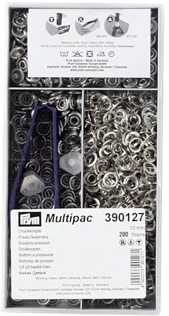 Prym - Prym Silver (10mm) Jersey Icke-sew Tryck Ringa Fästelement - 200 Bitar