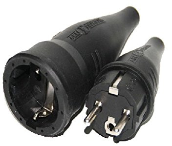 ABL schuko Gummikupplung Gummistecker Stecker Set Neu