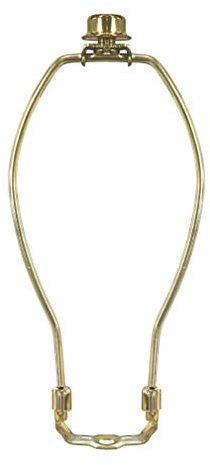 Lampe im Harfen-Design von Royal Designs, Kreuzblumen- und Harfen-Lampe-Halterset, aus poliertem Messing, poliertes Messing, 8.5