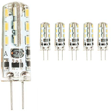 Mengjay® Lot de 5 ampoules LED G4 2 W 12 V CA/CC blanc chaud en silicone (gel de silice)
