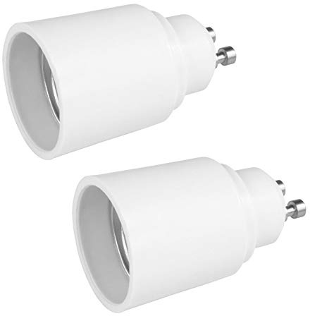 PerfectHD 2x Lampensockel Adapter | GU10 auf E27 | Lampenfassung Konverter Fassung Sockel Stecker Glühbirne Lampe LED | 2 Stück