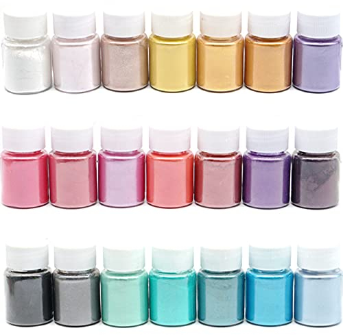 Mica-Pulver, 21 Farben, Kunstharz-Pigment-Seifenfarbe, natürliche Pigmente, Glitzer, Mineral, Epoxid, Seife, Badebombe, Kerze, Kosmetik, Lidschatten, Nagellack, Schleim, Farbe, Make-up, DIY-Masken