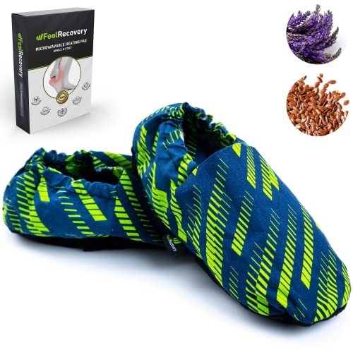 Feel Recovery Zapatillas Térmicas de Semillas - Pantuflas Calientapiés Calentar en Microondas - Bolsa de Calor para Pies Fríos con Funda Lavable, Tela de Algodón 100% y Olor a Lavanda