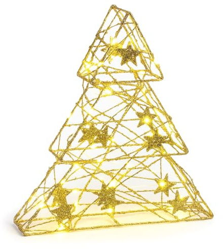 com-four® LED Deko Baum Weihnachten, Weihnachtsdekoration Tannenbaum | Aufsteller Weihnachtsbaum mit warm-weißem Licht