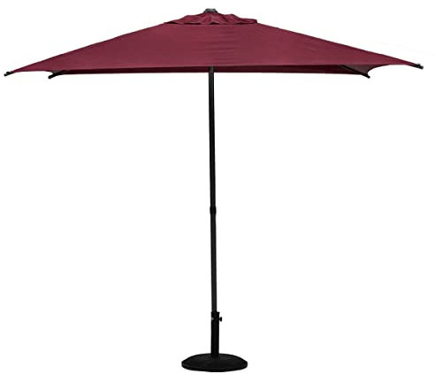 Hespéride - Parasol Droit Carré Soya Bordeaux - 2,5x2,5m - Haute Protection UV, Toile Amovible Déperlante et Orientable - Structure en Acier Traité Antirouille