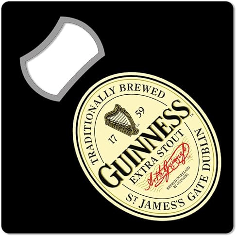 Guinness GKM03 Ouvre-bouteille magnétique avec logo et étiquette 9 x 9 cm