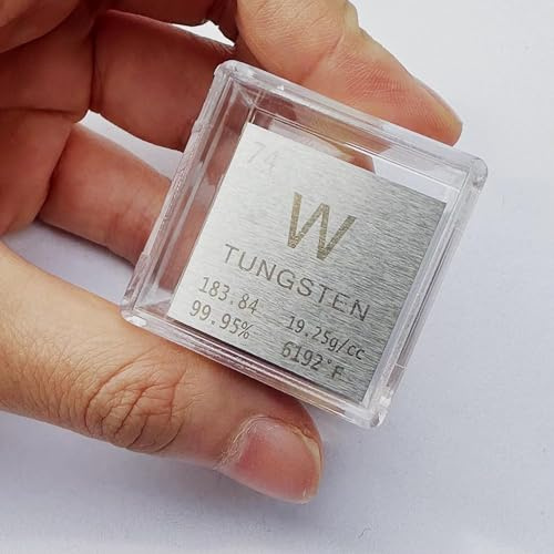 1 Zoll Wolfram Würfel mit Acryl Box 99.95% Reinheit | Element Metall Dichte Würfel, Geschenk für Schüler Lehrer Wissenschaft Chemie Liebhaber, Lehrwerkzeug, Desktop Dekoration