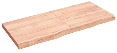 vidaXL Tischplatte, Schreibtischplatte mit Naturkante, Holztischplatte für Esstische Couchtische, Esstischplatte Couchtischplatte DIY Platte, Hellbraun Massivholz Eiche Unbehandelt